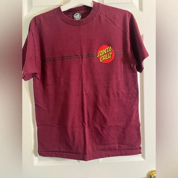 Classic dot men's Santa Cruz t-shirt size medium in burgundy - Picture 1 of 12